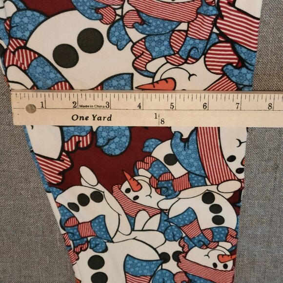 LuLaRoe TC Tall & Curvy Women’s Plus Leggings Red Snowman Christmas - Picture 10 of 16